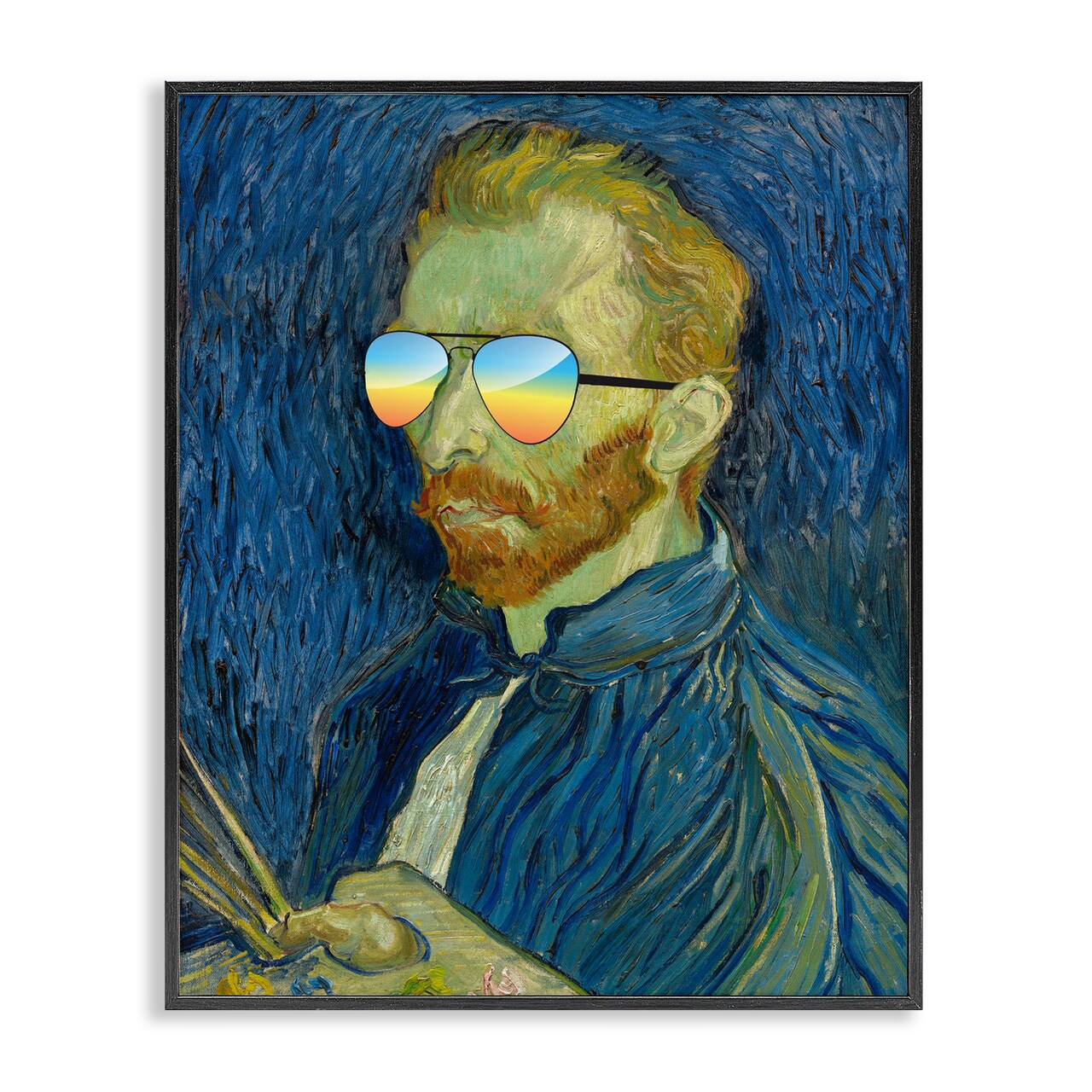 Stupell Industries Funny Van Gogh Sunglasses Framed Giclee, design by Masters Redux